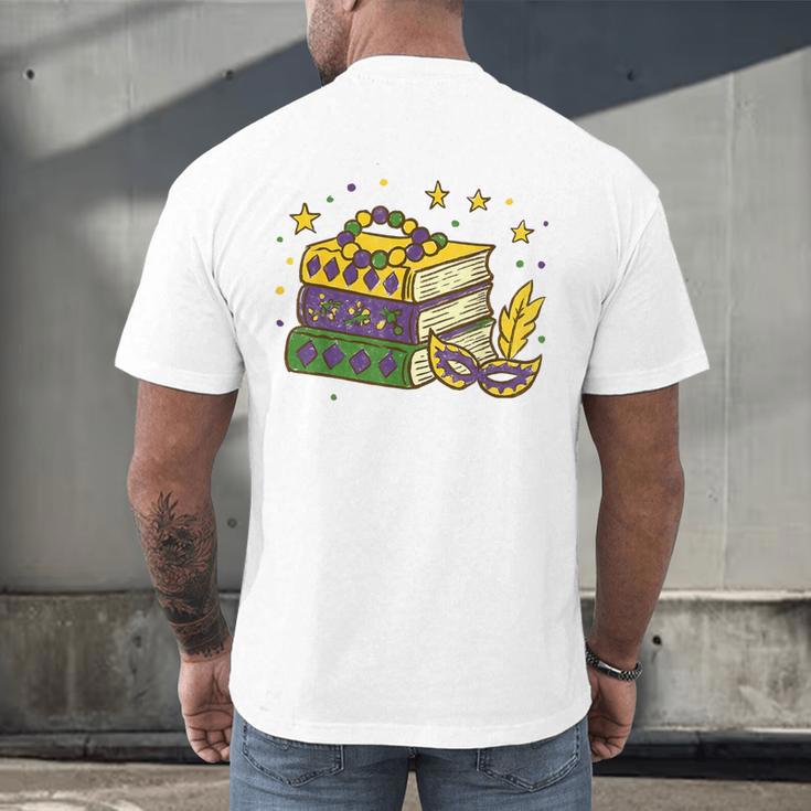 Mardi Gras Book Lover Reading Reader Men Women Kids Men's Back Print T-Shirt
