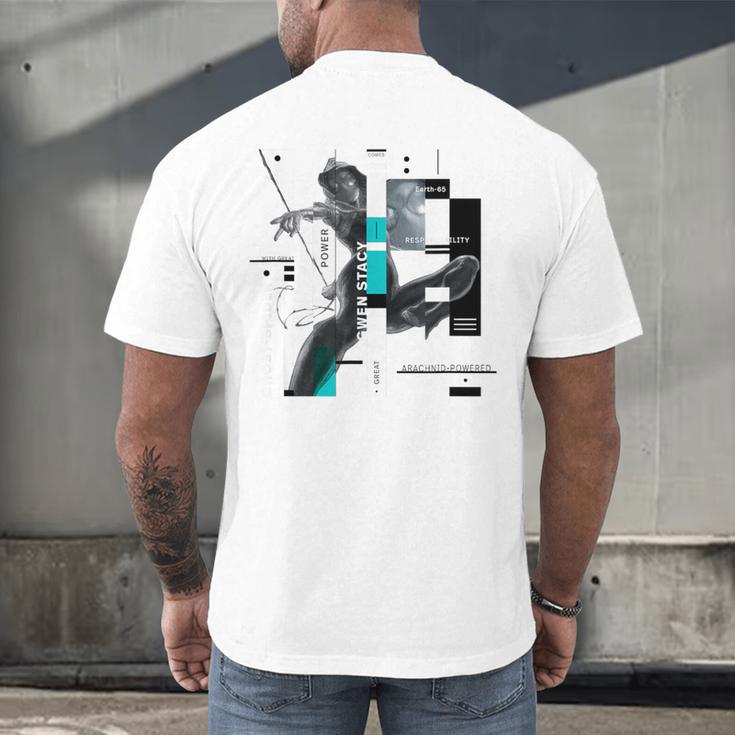 Marvel Spider-Man Gwen Stacy Responsibility Book Covers Men's Back Print T-Shirt