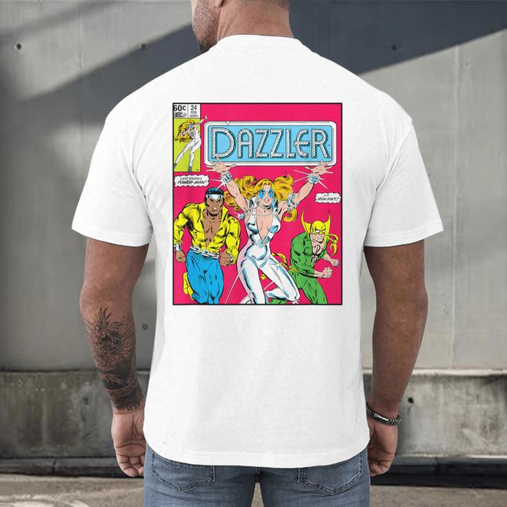 Marvel Universe Classic Dazzler Vintage Comic Book Cover Men's Back Print T-Shirt Marvel Universe Classic Dazzler Vintage Comic Book Cover Men's Back Print T-Shirt