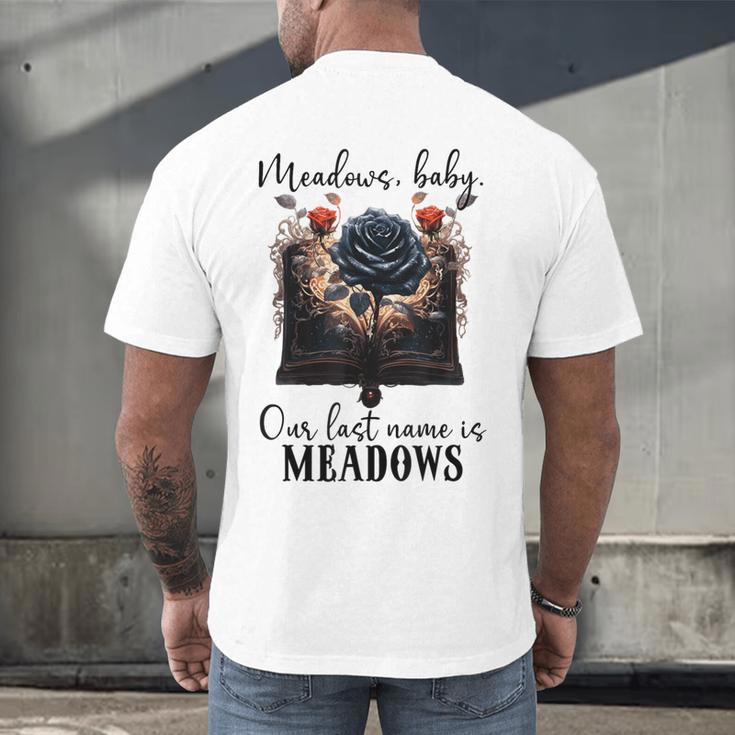 Meadows Baby Our Last Name Is Meadows Dark Romance Smut Book Men's Back Print T-Shirt