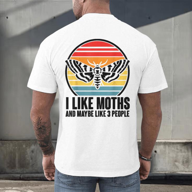 I Like Moths And Maybe 3 People Insect Moth Lovers Introvert Men's Back Print T-Shirt