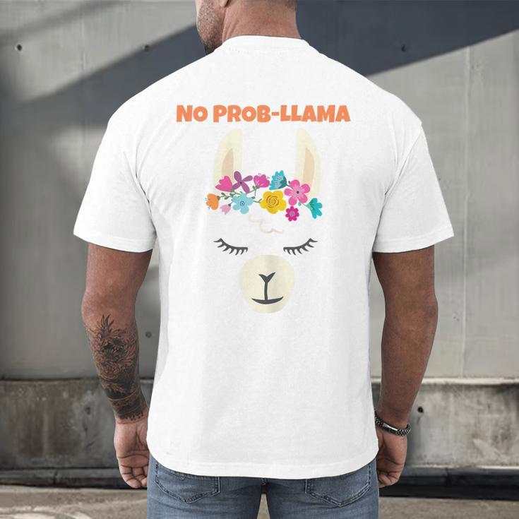 No Prob Llama Birthday Graduation Women Kids Girls Men's Back Print T-Shirt