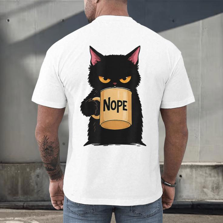 Nope Coffee Cat – Introvert Humor Monday Kitty Men's Back Print T-Shirt Nope Coffee Cat – Introvert Humor Monday Kitty Men's Back Print T-Shirt