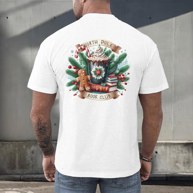 North Pole Book Club Books Reading Mug Gingerbread Men's Back Print T-Shirt