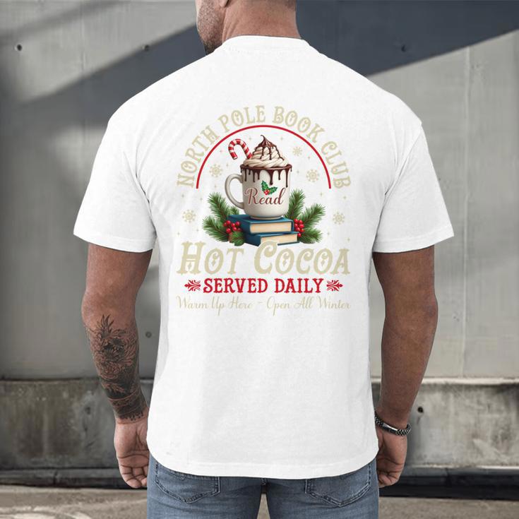 North Pole Book Club Hot Cocoa Librarians Bookish Christmas Men's Back Print T-Shirt