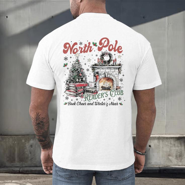 North Pole Book Club Book Lover Bookish Bookworm Christmas Men's Back Print T-Shirt North Pole Book Club Book Lover Bookish Bookworm Christmas Men's Back Print T-Shirt
