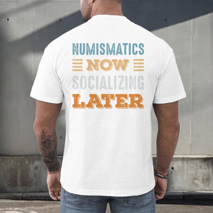 Numismatics Now Minimal Socializing Introvert Vintage Men's Back Print T-Shirt Numismatics Now Minimal Socializing Introvert Vintage Men's Back Print T-Shirt