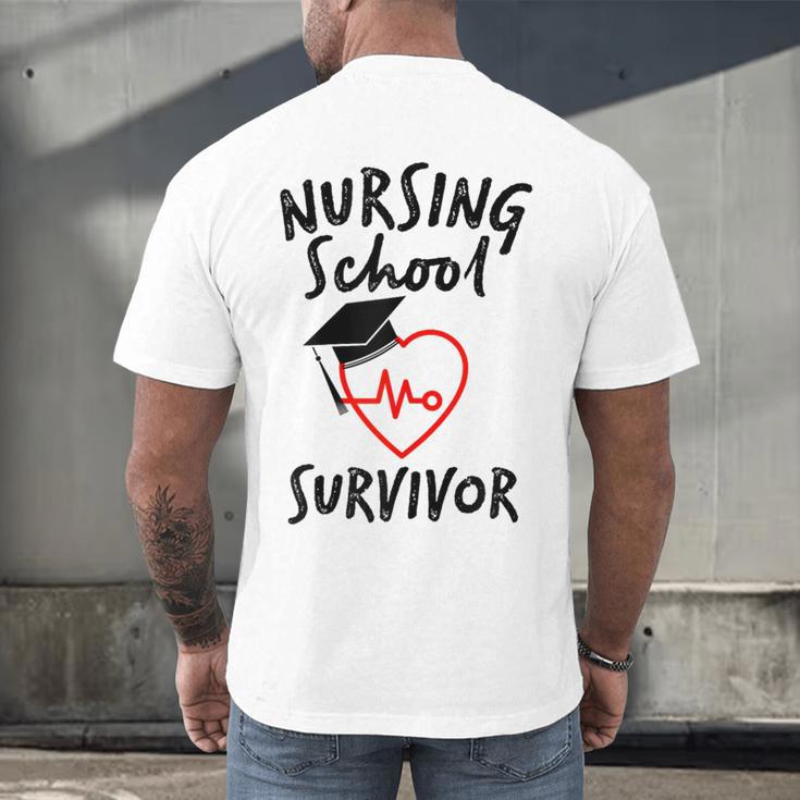 Nursing School Survivor Women Graduation RN Gift Shirt Men's Back Print T-Shirt