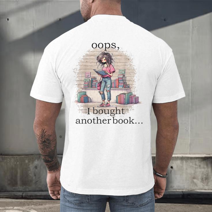 Oops I Bought Another Book Book Woman Sarcastic Men's Back Print T-Shirt