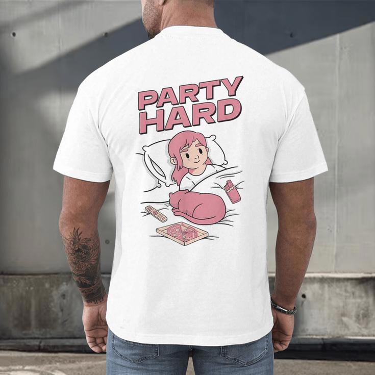 Party Hard Comfortable Stay At Home Introvert Men's Back Print T-Shirt Party Hard Comfortable Stay At Home Introvert Men's Back Print T-Shirt