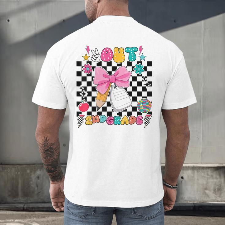 Peace Out 2nd Grade Graduation Last Day School Second Grade Men's Back Print T-Shirt