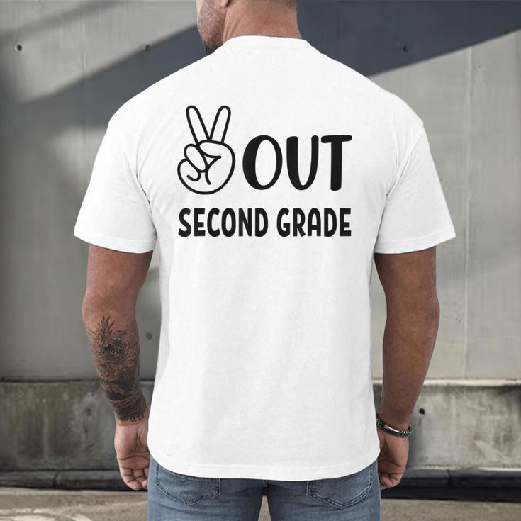 Peace Out Second Grade Last Day Of School Graduation Kids Men's Back Print T-Shirt