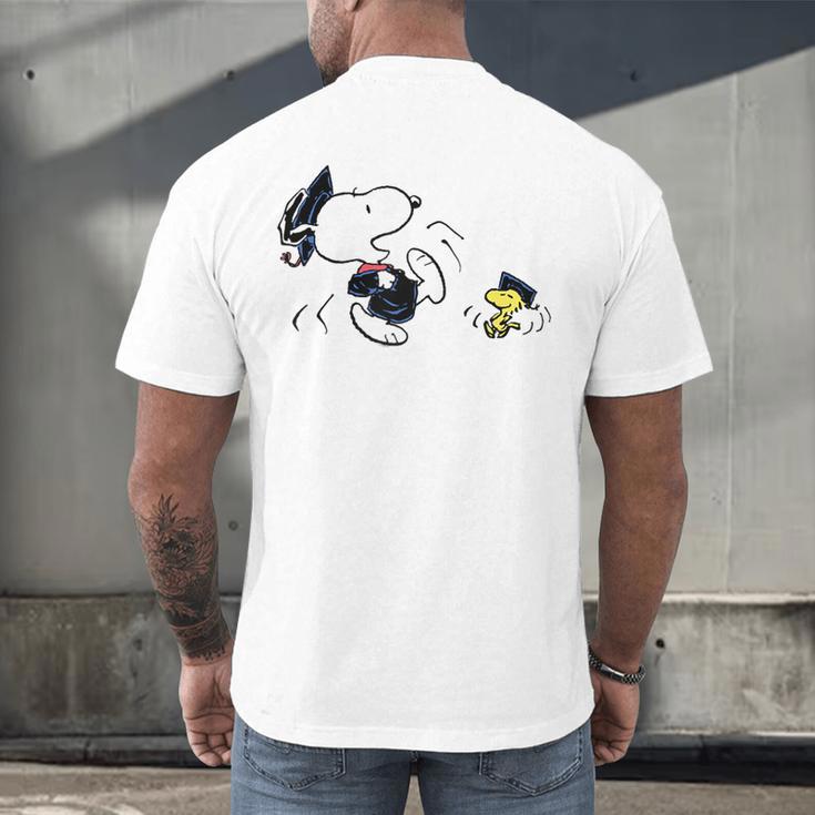 Peanuts Graduation Squad Snoopy Woodstock Raglan Baseball Tee Men's Back Print T-Shirt
