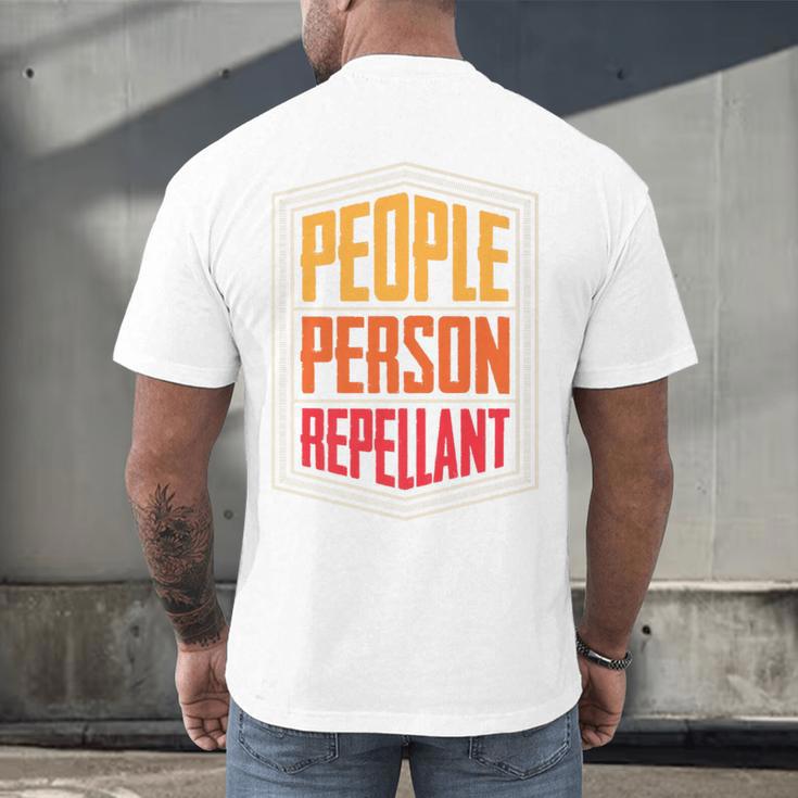 People Person Repellant Introvert Premium Men's Back Print T-Shirt People Person Repellant Introvert Premium Men's Back Print T-Shirt