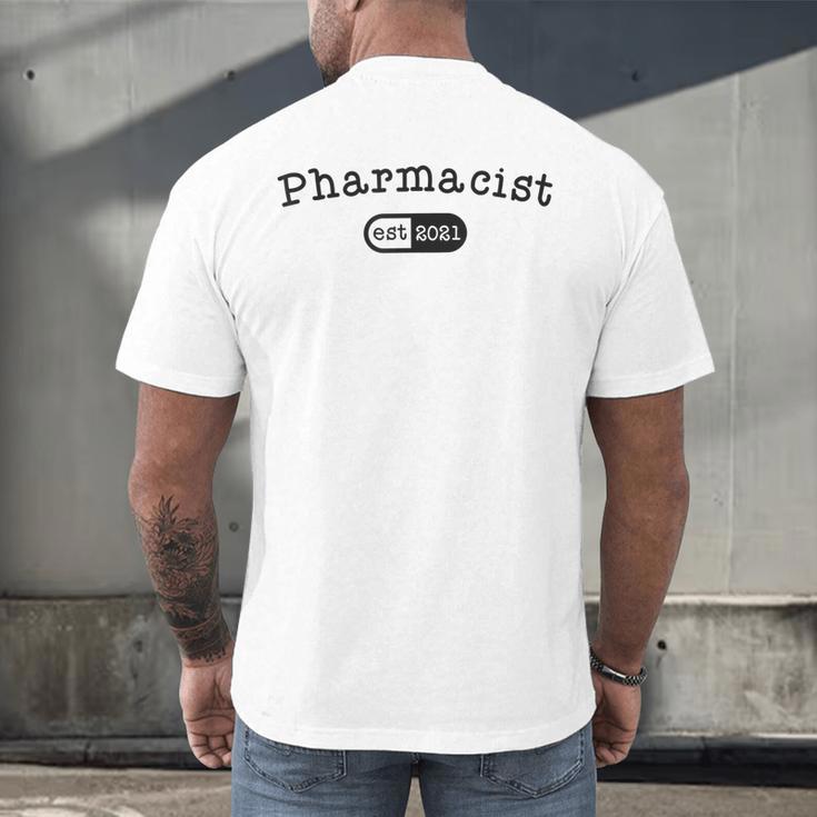 Pharmacy Student TShirt Pharmacist Graduation Est 2021 Men's Back Print T-Shirt