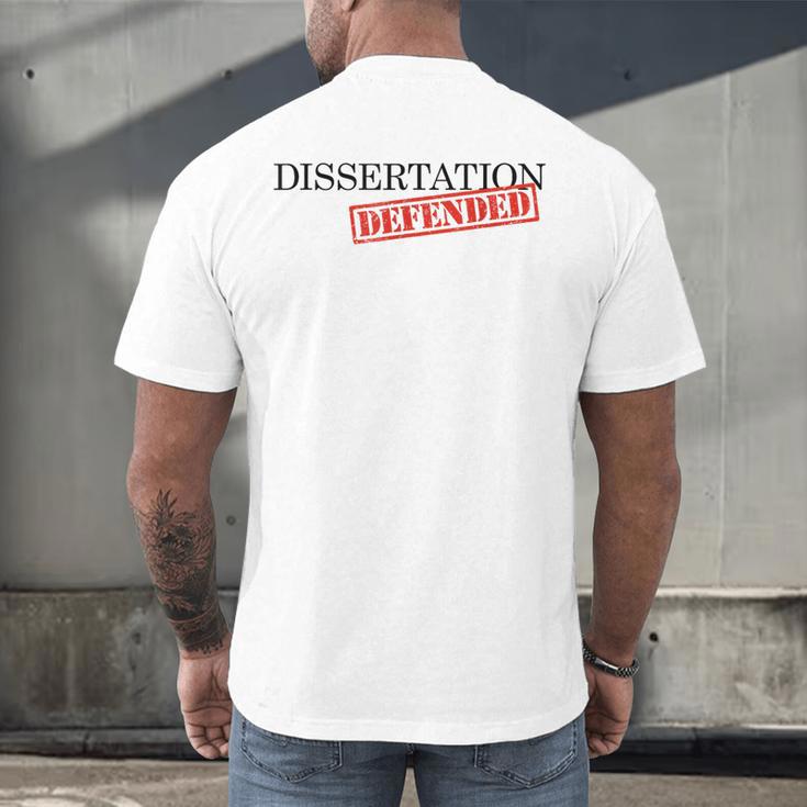 PhD Thesis Defense Graphic Doctoral Graduation Men's Back Print T-Shirt