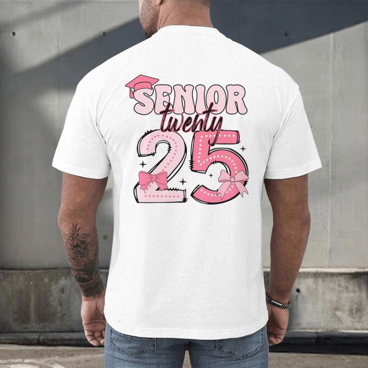 Pink Coquette Bow Senior 2025 Back To School Graduation Girl Men's Back Print T-Shirt