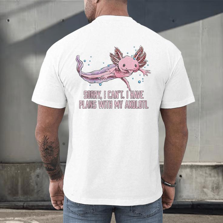 I Have Plans With My Axolotl Salamander Introvert Raglan Baseball Tee Men's Back Print T-Shirt I Have Plans With My Axolotl Salamander Introvert Raglan Baseball Tee Men's Back Print T-Shirt