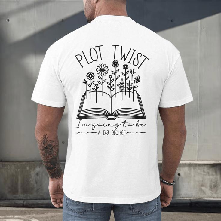 Plot Twist I'm Going To Be A Big Brothers Literary Book Boys Men's Back Print T-Shirt