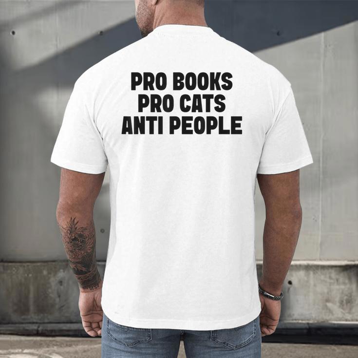 PRO Books PRO Cats Anti People Men's Back Print T-Shirt