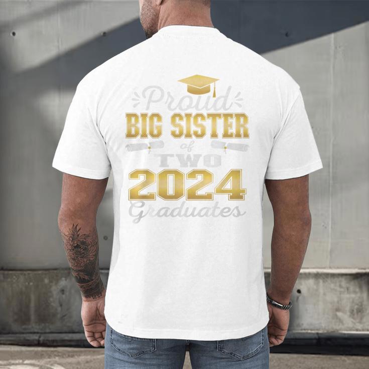Proud Big Sister Of Two 2024 Graduate Class 2024 Graduation Premium Men's Back Print T-Shirt