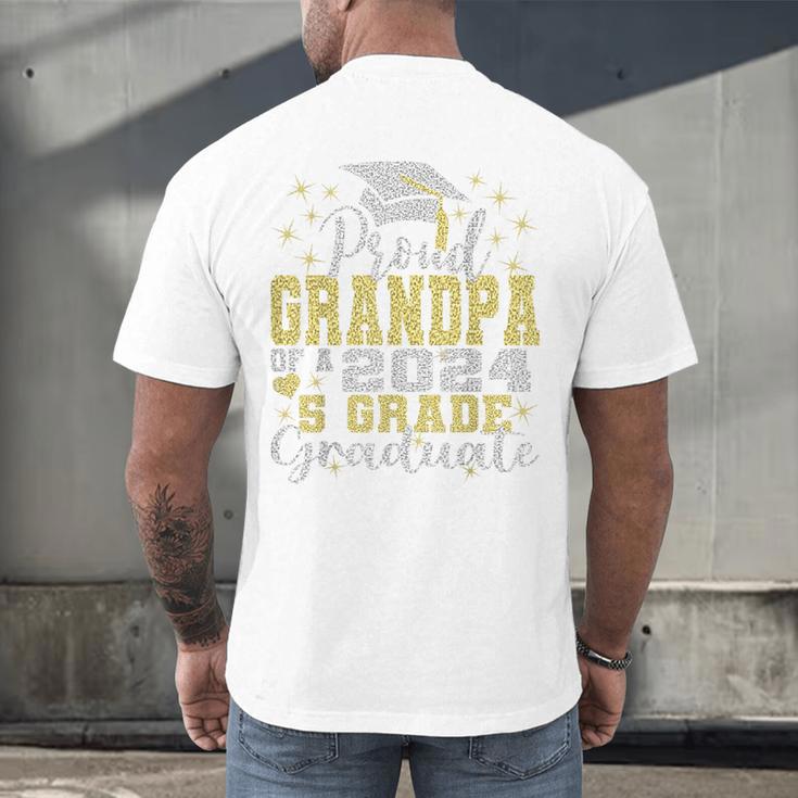 Proud Grandpa Of 5th Grade Graduate 2024 Family Graduation Men's Back Print T-Shirt