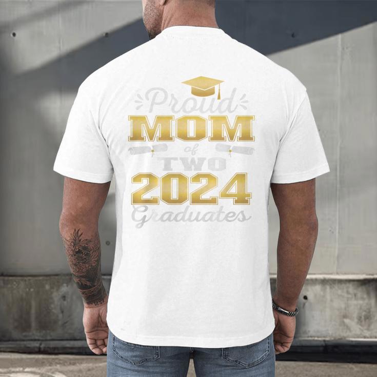 Proud Mom Of Two 2024 Graduate Class 2024 Graduation Family Premium Men's Back Print T-Shirt