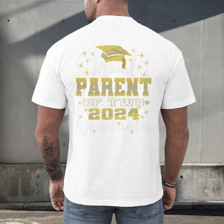 Proud Parent Of Two 2024 Graduate Class 2024 Graduation Premium Men's Back Print T-Shirt