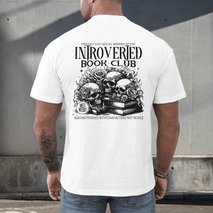 Proudly Anti Social Member Of The Introverted Book Club Men's Back Print T-Shirt Proudly Anti Social Member Of The Introverted Book Club Men's Back Print T-Shirt