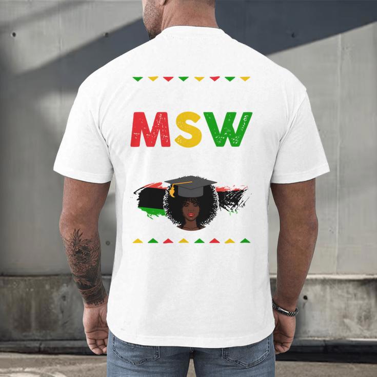 Queen MSW Social Work Grads Masters Graduation Men's Back Print T-Shirt