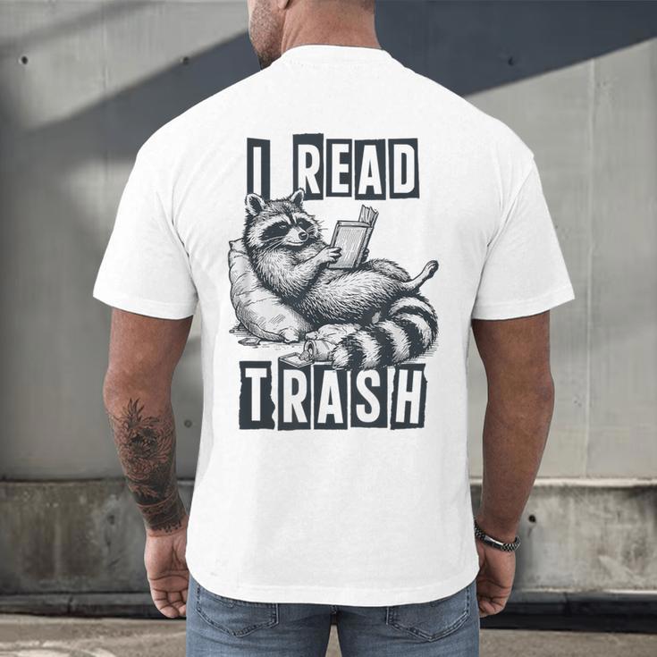 Racoon Reading Spicy Smutty Book Booktok I Read Trashy Books Men's Back Print T-Shirt Racoon Reading Spicy Smutty Book Booktok I Read Trashy Books Men's Back Print T-Shirt