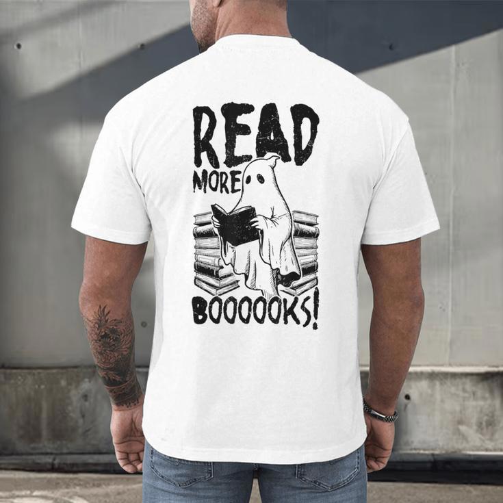 Read More Books Ghost Halloween Reading Teacher Literacy Men's Back Print T-Shirt Read More Books Ghost Halloween Reading Teacher Literacy Men's Back Print T-Shirt