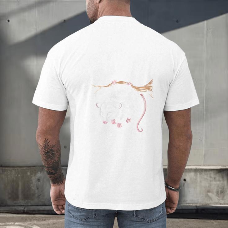 Read Books Be Weird Stay Feral Opossum Men's Back Print T-Shirt Read Books Be Weird Stay Feral Opossum Men's Back Print T-Shirt