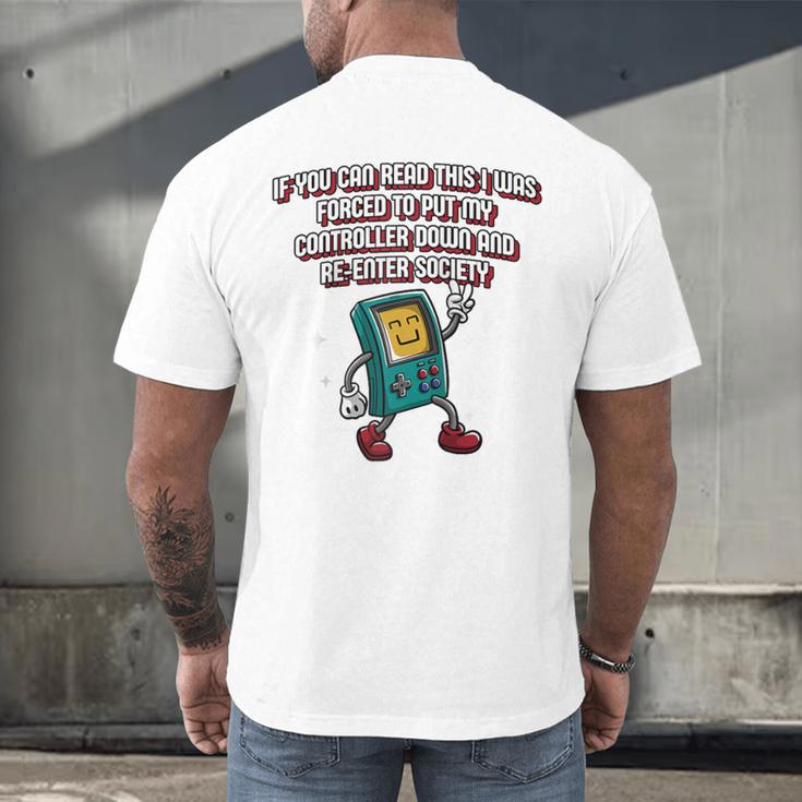 If You Can Read This Gamer Humor Gaming Introvert Raglan Baseball Tee Men's Back Print T-Shirt