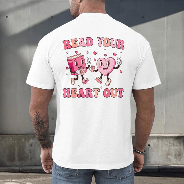 Read Your Heart Out Teacher Valentine Book Men's Back Print T-Shirt
