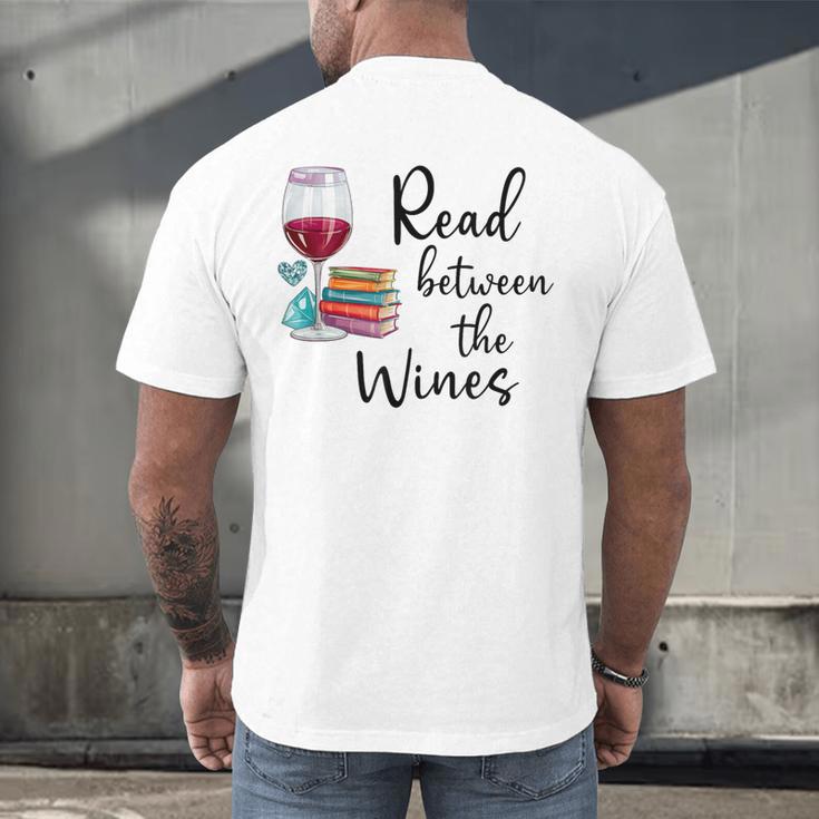 Read Between The Wines Im Just a Girl Who Loves Books & Wine Men's Back Print T-Shirt