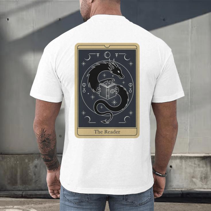 The Reader Tarot Card Mystic Dragon Book Magic Men's Back Print T-Shirt