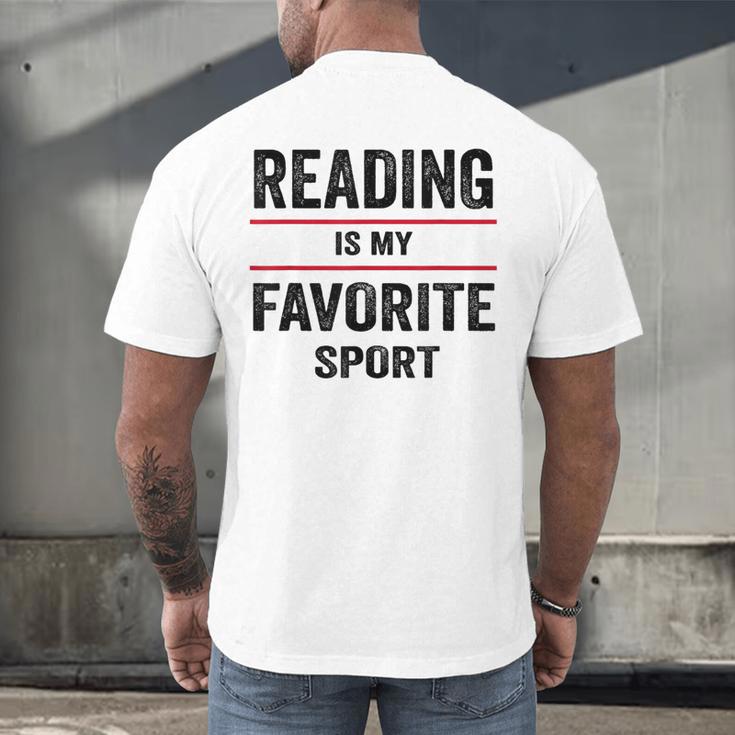 Reading Is My Favorite Sport Book Lover Quote Men's Back Print T-Shirt