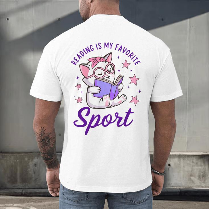 Reading Is My Favorite Sport Saying Quote Book Lovers Men's Back Print T-Shirt Reading Is My Favorite Sport Saying Quote Book Lovers Men's Back Print T-Shirt