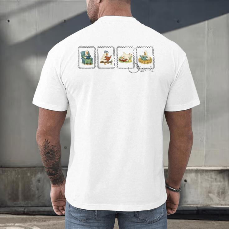 Reading Silly Goose Teacher Bookish Librarian Book Lover Men's Back Print T-Shirt