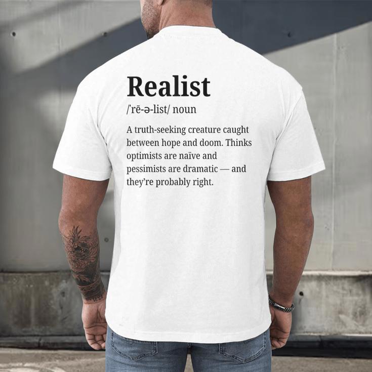 Realist Definition For Introverts Honest Personality Men's Back Print T-Shirt