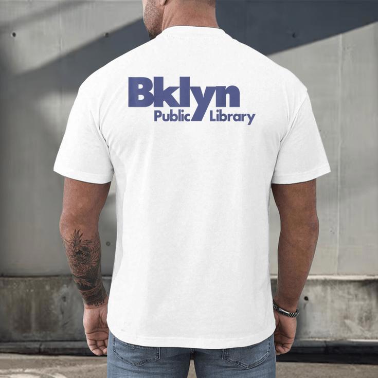 Retro Brooklyn Public Library NY New York Book Lover Men's Back Print T-Shirt Retro Brooklyn Public Library NY New York Book Lover Men's Back Print T-Shirt