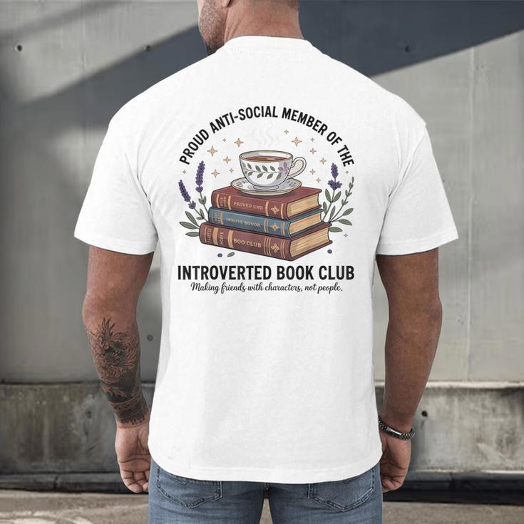 Retro Proud Introverted Book Club Anti Social Reader Men's Back Print T-Shirt