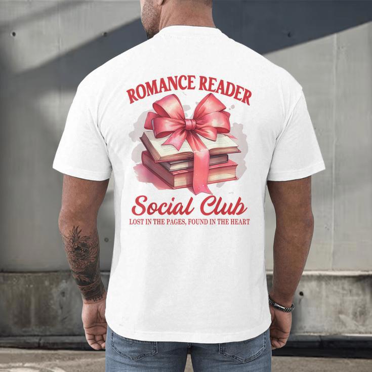 Romance Book Reading Bookish Romance Reader Social Club Men's Back Print T-Shirt