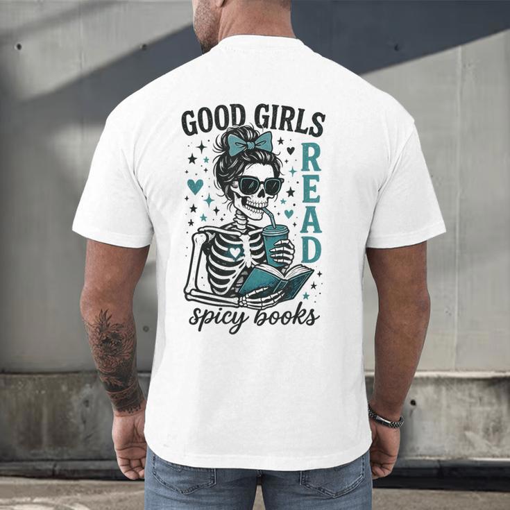 Romance Reader Good Girls Read Spicy Books Halloween Costume Men's Back Print T-Shirt Romance Reader Good Girls Read Spicy Books Halloween Costume Men's Back Print T-Shirt