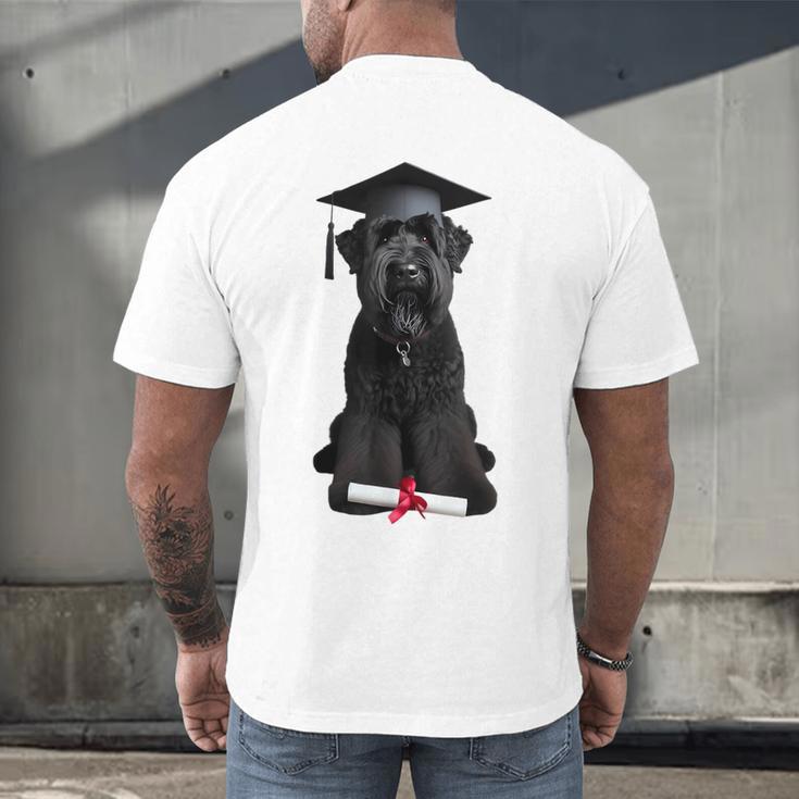 Russian Terrier Dog Graduation Cap Graduate Owner Grad Men's Back Print T-Shirt