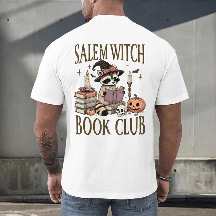 Salem Witch Book Club Raccoon Reading Men's Back Print T-Shirt