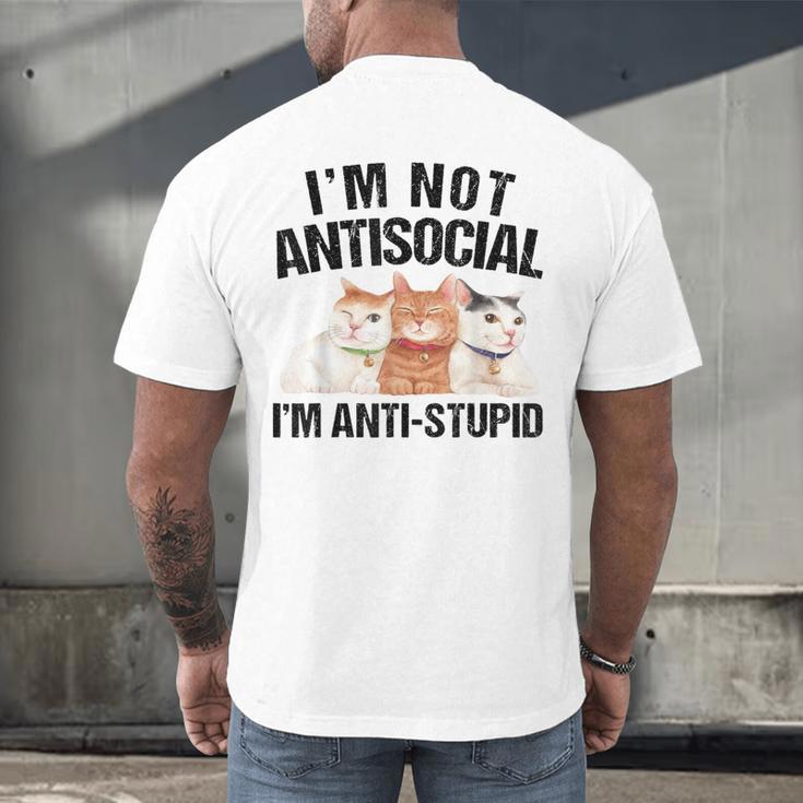 Sarcasm Cat Sarcastic Introvert Antisocial Cat Lover Men's Back Print T-Shirt Sarcasm Cat Sarcastic Introvert Antisocial Cat Lover Men's Back Print T-Shirt