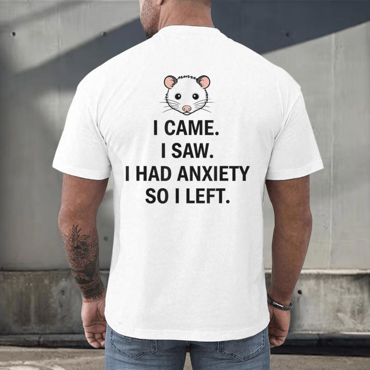I Came I Saw I Had Anxiety So I Left Introvert Tee Men's Back Print T-Shirt