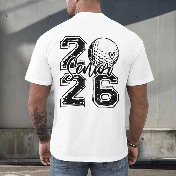 Senior 2026 Golf Player Heart Graduation Girls Teens Men's Back Print T-Shirt